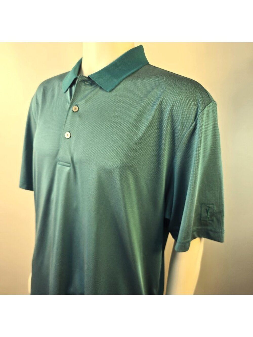 PGA Tour Men's Golf Polo Shirt Short Sleeve Heathered Green Sz XL